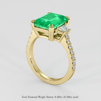 3.92 Ct. Emerald Ring, 18K Yellow Gold 2
