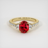 1.97 Ct. Ruby Ring, 18K Yellow Gold 1