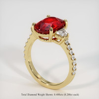4.09 Ct. Ruby Ring, 18K Yellow Gold 2