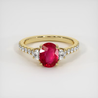 1.68 Ct. Ruby Ring, 18K Yellow Gold 1