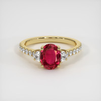 1.39 Ct. Ruby Ring, 18K Yellow Gold 1