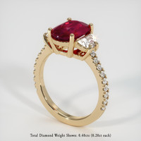 2.92 Ct. Ruby Ring, 18K Yellow Gold 2