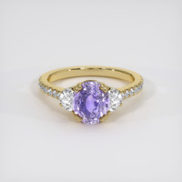 3.56 Ct. Purple Sapphire Ring, 18K Yellow Gold 1