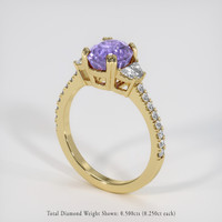 3.56 Ct. Purple Sapphire Ring, 18K Yellow Gold 2