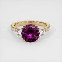 2.52 Ct. Pinkish Purple Sapphire Ring, 18K Yellow Gold 1