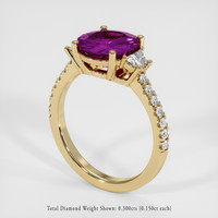 2.52 Ct. Pinkish Purple Sapphire Ring, 18K Yellow Gold 2