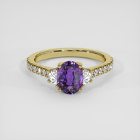2.03 Ct. Purple Sapphire Ring, 18K Yellow Gold 1