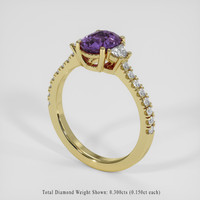2.03 Ct. Purple Sapphire Ring, 18K Yellow Gold 2