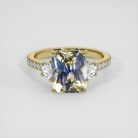4.13 Ct. Bi Color Sapphire Ring, 18K Yellow Gold 1