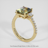 4.13 Ct. Bi Color Sapphire Ring, 18K Yellow Gold 2