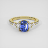 2.05 Ct. Blue Sapphire Ring, 18K Yellow Gold 1