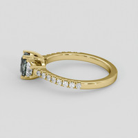 1.01 Ct. Bluish Grey Sapphire Ring, 18K Yellow Gold 4