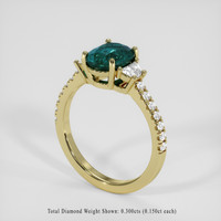 2.21 Ct. Bluish Green Sapphire Ring, 18K Yellow Gold 2