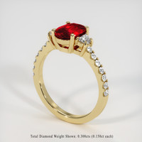 1.53 Ct. Ruby Ring, 18K Yellow Gold 2