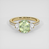 1.87 Ct. Yellowish Green Sapphire Ring, 18K Yellow Gold 1