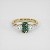 1.63 Ct. Green Sapphire Ring, 18K Yellow Gold 1