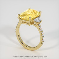 6.05 Ct. Yellow Sapphire Ring, 18K Yellow Gold 2