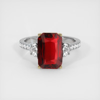 4.02 Ct. Ruby Ring, 14K Yellow & White 1