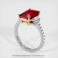 4.02 Ct. Ruby Ring, 14K Yellow & White 2