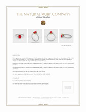 Ruby Ring 1.20 Ct., 14K Yellow White Appraisal