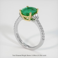 2.44 Ct. Emerald Ring, 18K Yellow & White 2