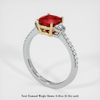 Ruby Ring 1.23 Ct., 18K Yellow White Preview