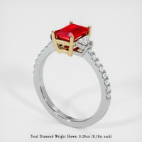 1.20 Ct. Ruby Ring, 18K Yellow & White 2