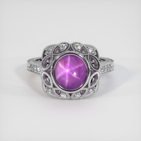 5.42 Ct. Purplish Pink Sapphire Ring, Platinum 950 1