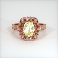 1.80 Ct. Yellow Sapphire Ring, 14K Rose Gold 1