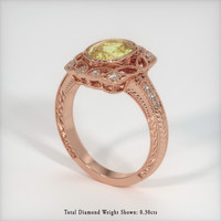 1.80 Ct. Yellow Sapphire Ring, 14K Rose Gold 2