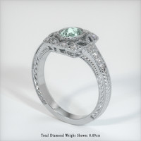 0.68 Ct. Bluish Green Sapphire Ring, 10K White Gold 2