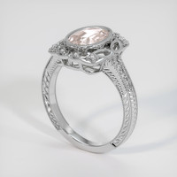 2.32 Ct. Peach Sapphire Ring, 14K White Gold 2