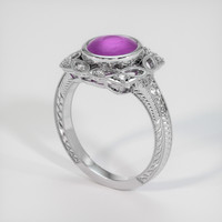 5.42 Ct. Purplish Pink Sapphire Ring, 14K White Gold 2