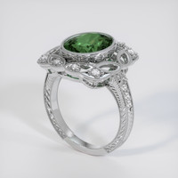 4.50 Ct. Green Sapphire Ring, 18K White Gold 2