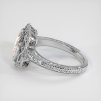 2.32 Ct. Peach Sapphire Ring, 18K White Gold 4