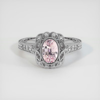 1.42 Ct. Pink Sapphire Ring, 18K White Gold 1