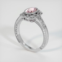 1.42 Ct. Pink Sapphire Ring, 18K White Gold 2