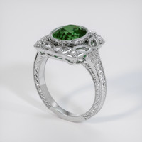 3.06 Ct. Green Sapphire Ring, 18K White Gold 2