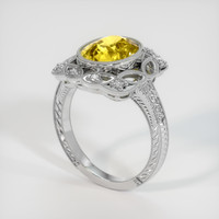 3.55 Ct. Sapphire Ring, 18K White Gold 2