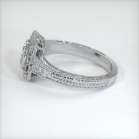 0.68 Ct. Bluish Green Sapphire Ring, 18K White Gold 4