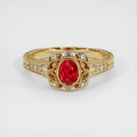 1.02 Ct. Ruby Ring, 14K Yellow Gold 1