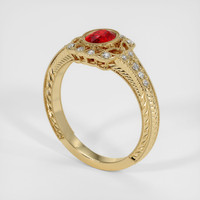 1.02 Ct. Ruby Ring, 14K Yellow Gold 2