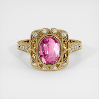 1.53 Ct. Pink Sapphire Ring, 14K Yellow Gold 1