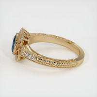 0.99 Ct. Greenish Blue Sapphire Ring, 14K Yellow Gold 4