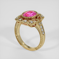 1.58 Ct. Pink Sapphire Ring, 18K Yellow Gold 2