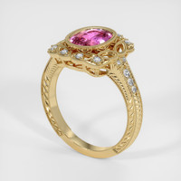 1.53 Ct. Pink Sapphire Ring, 18K Yellow Gold 2