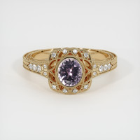 0.92 Ct. Purple Sapphire Ring, 18K Yellow Gold 1