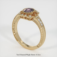 0.92 Ct. Purple Sapphire Ring, 18K Yellow Gold 2