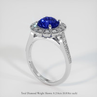 2.80 Ct. Blue Sapphire Ring, Platinum 950 2