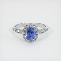 0.95 Ct. Blue Sapphire Ring, 14K White Gold 1